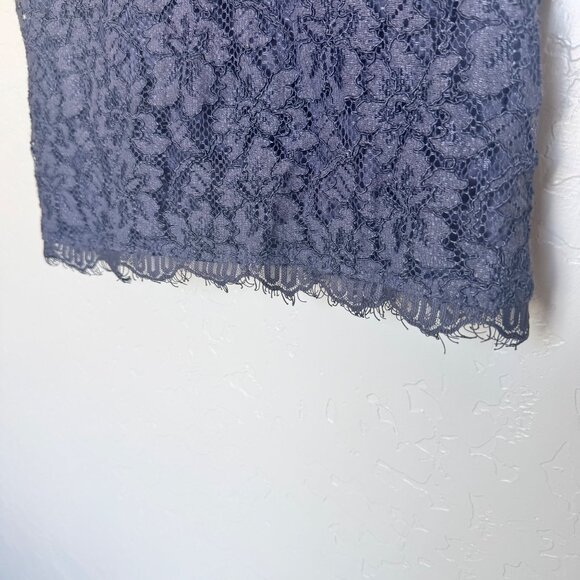 Diane Von Furstenberg Zarita Gray Lace Sheath Dress 3/4 Sleeves Womens Size 4 - Picture 3 of 14